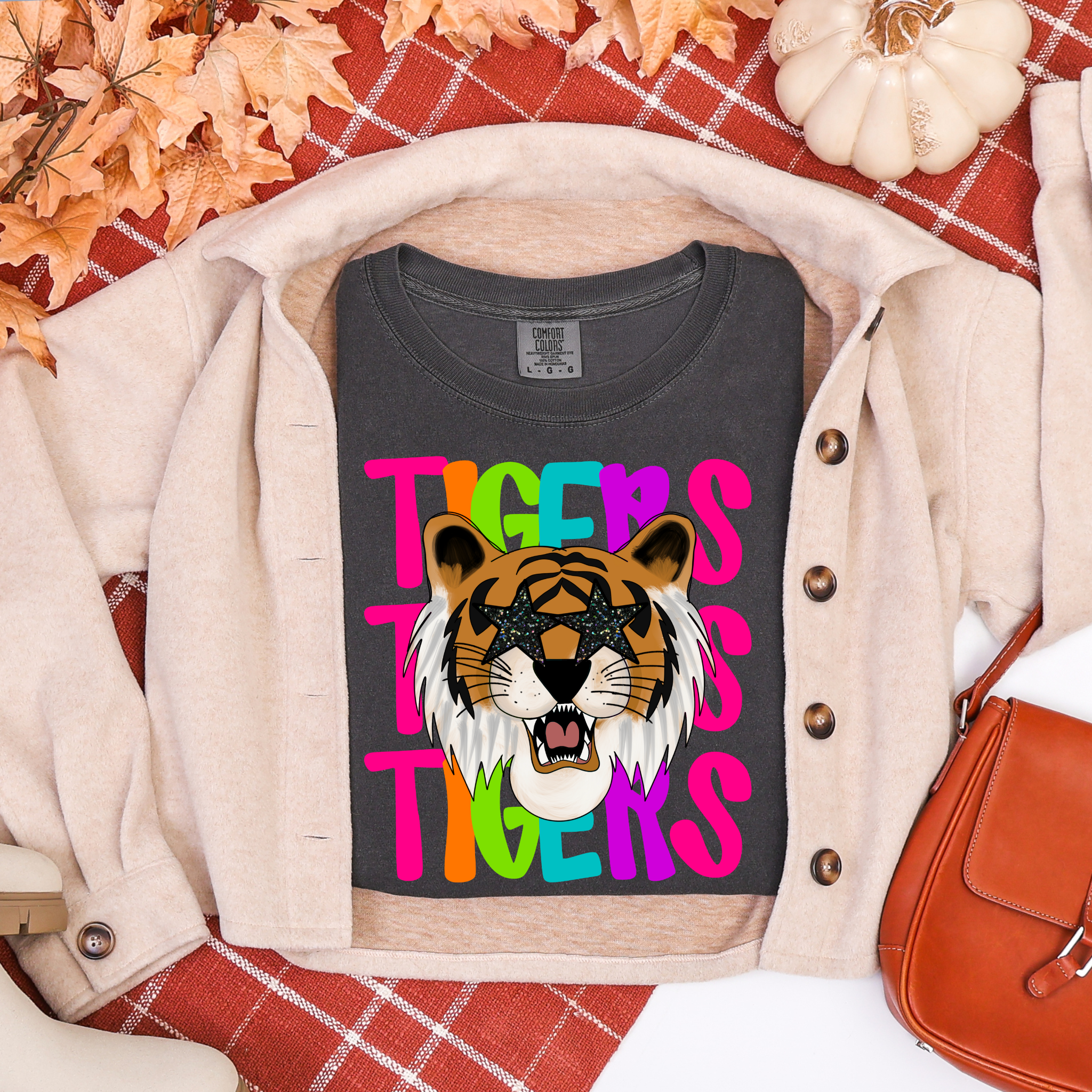 Retro Neon Tigers Tee