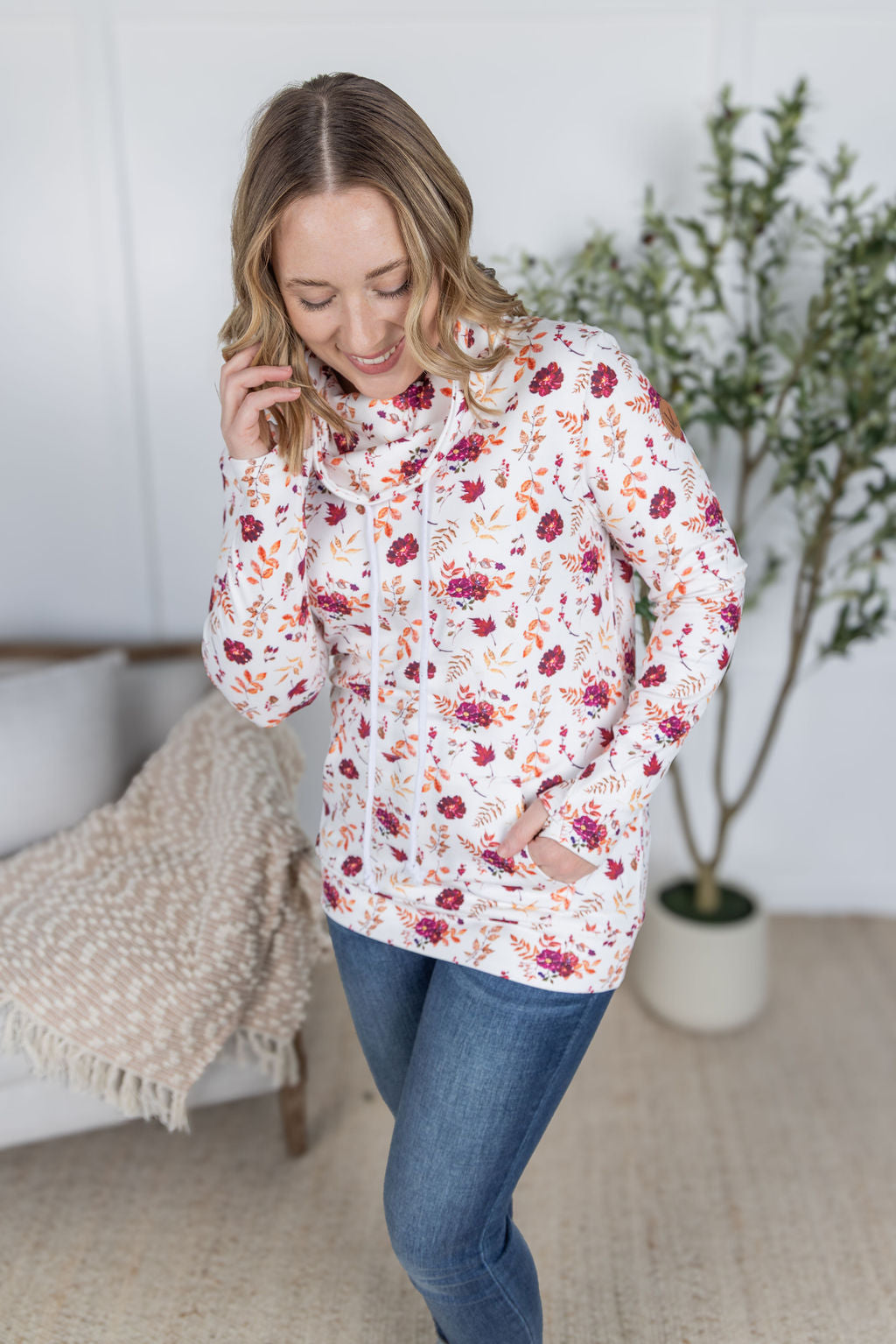 Soft Funnel Neck - Autumn Floral