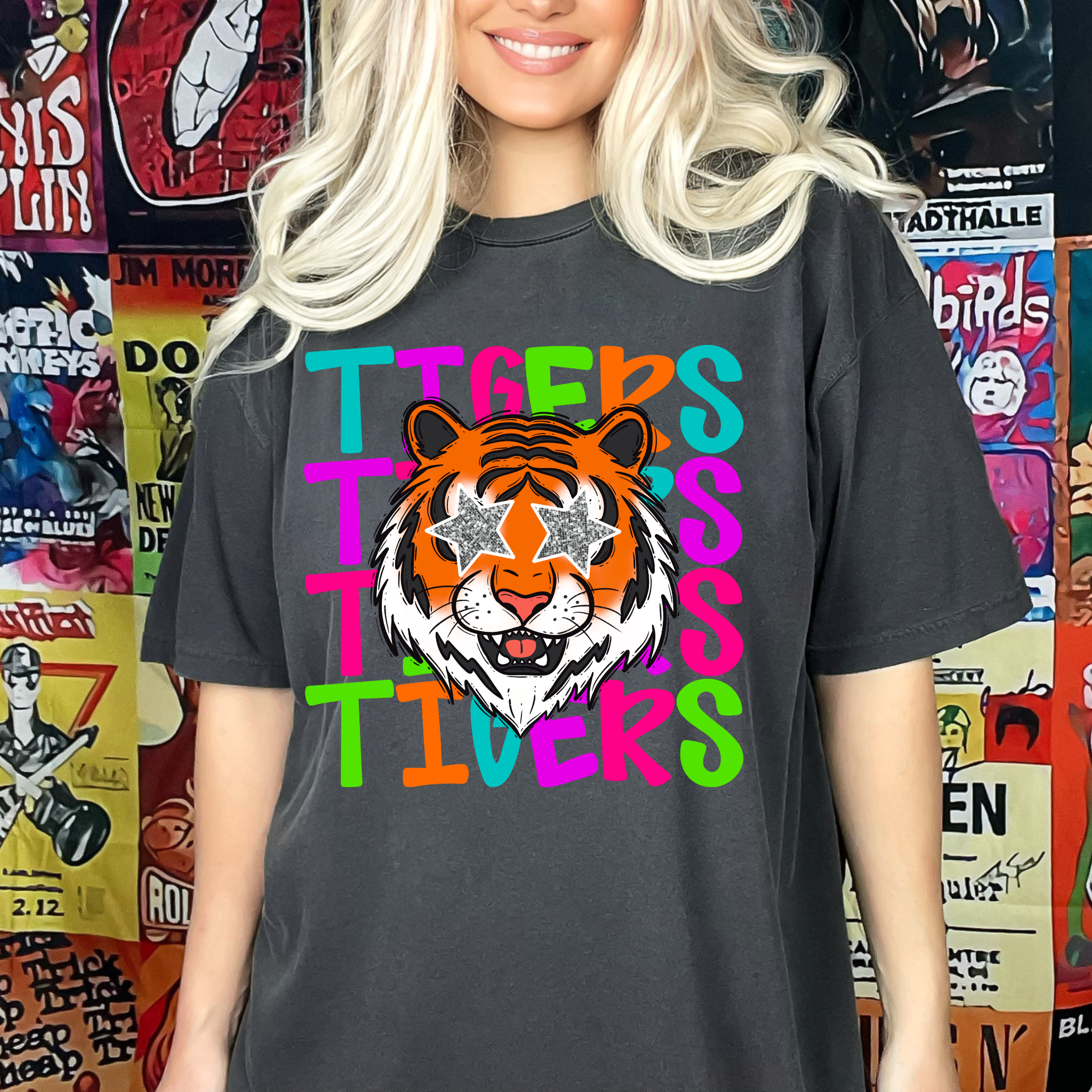 Rainbow Tiger Star Eyes Tee