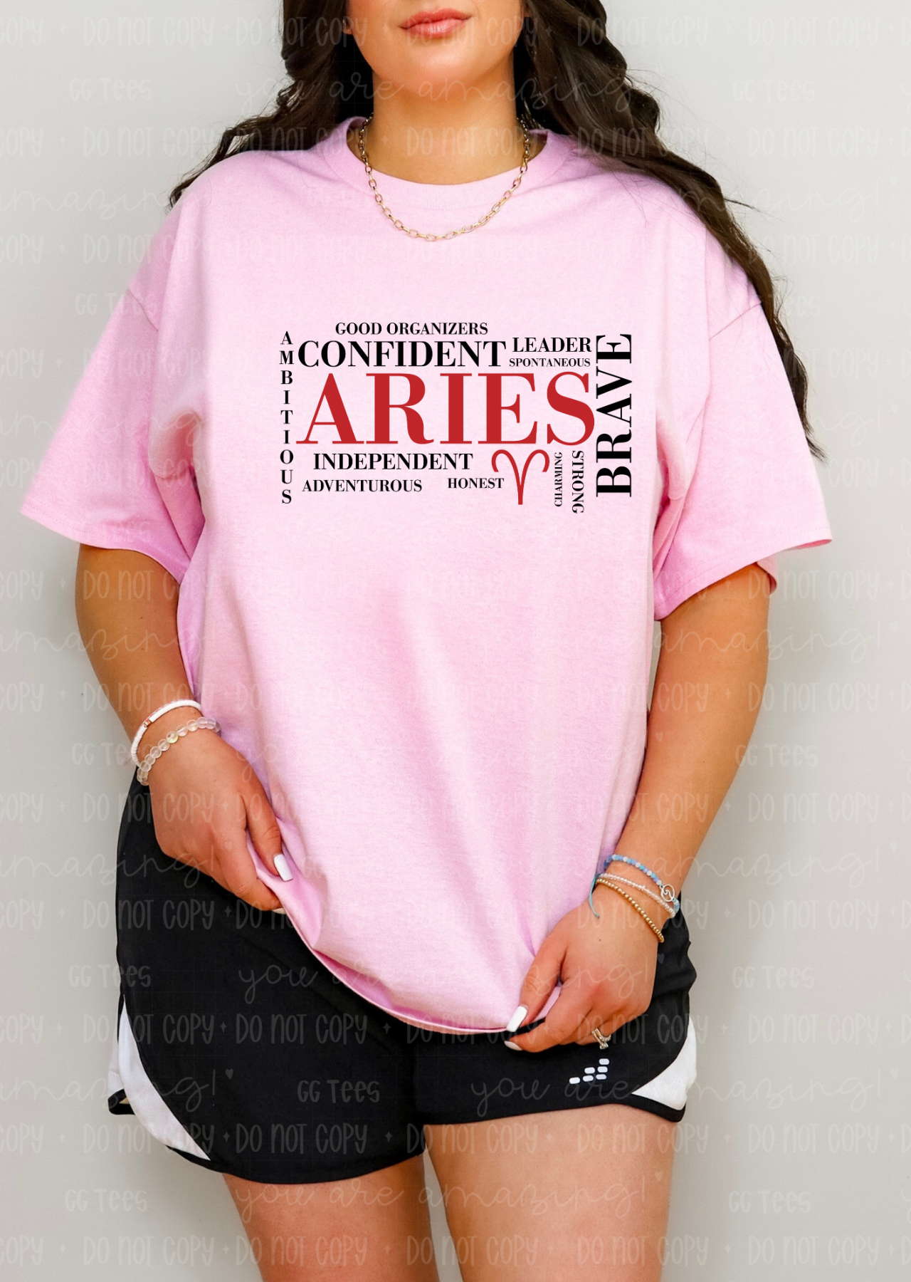 Aries Zodiac Tee Leader, Brave, Honest