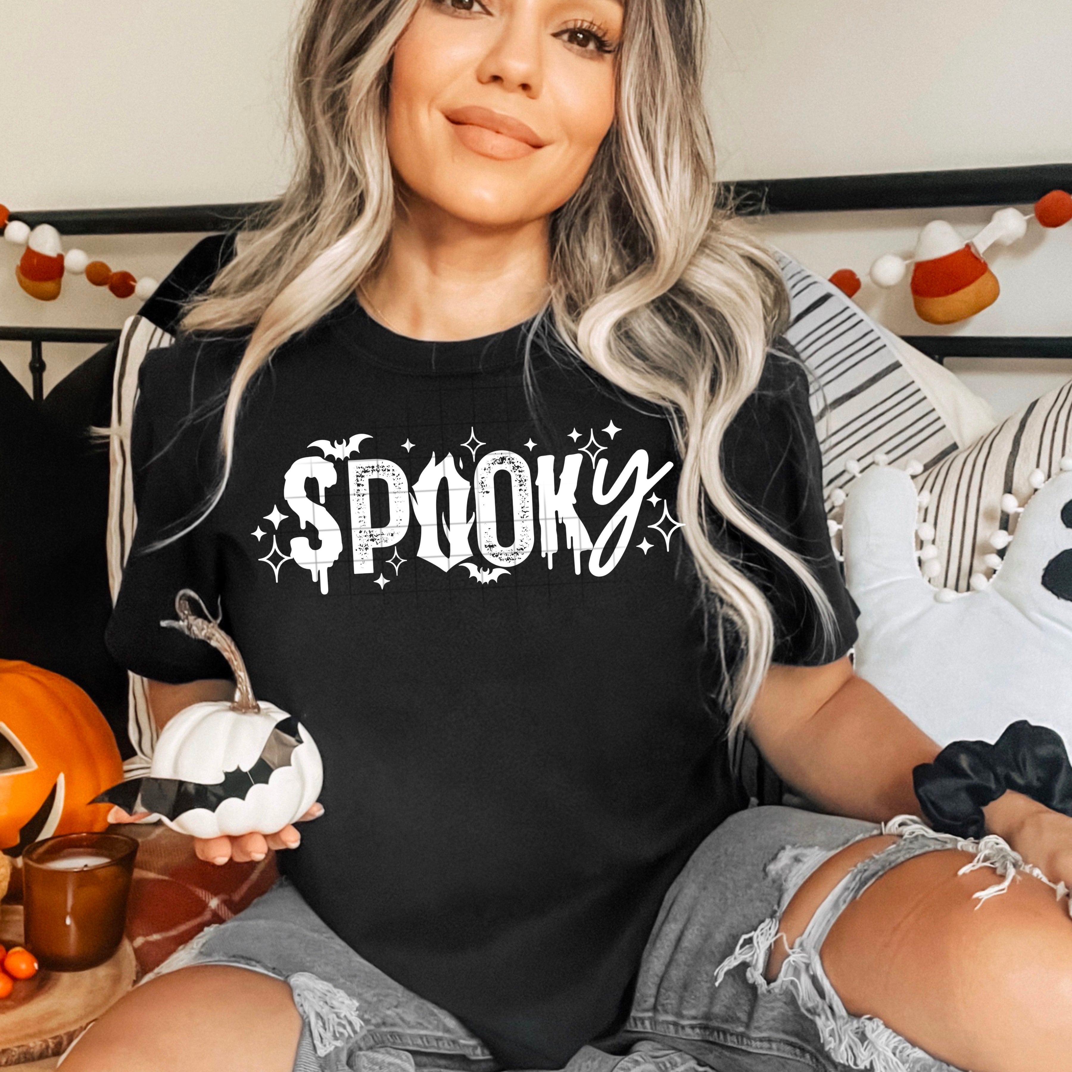 White Spooky Halloween Tee