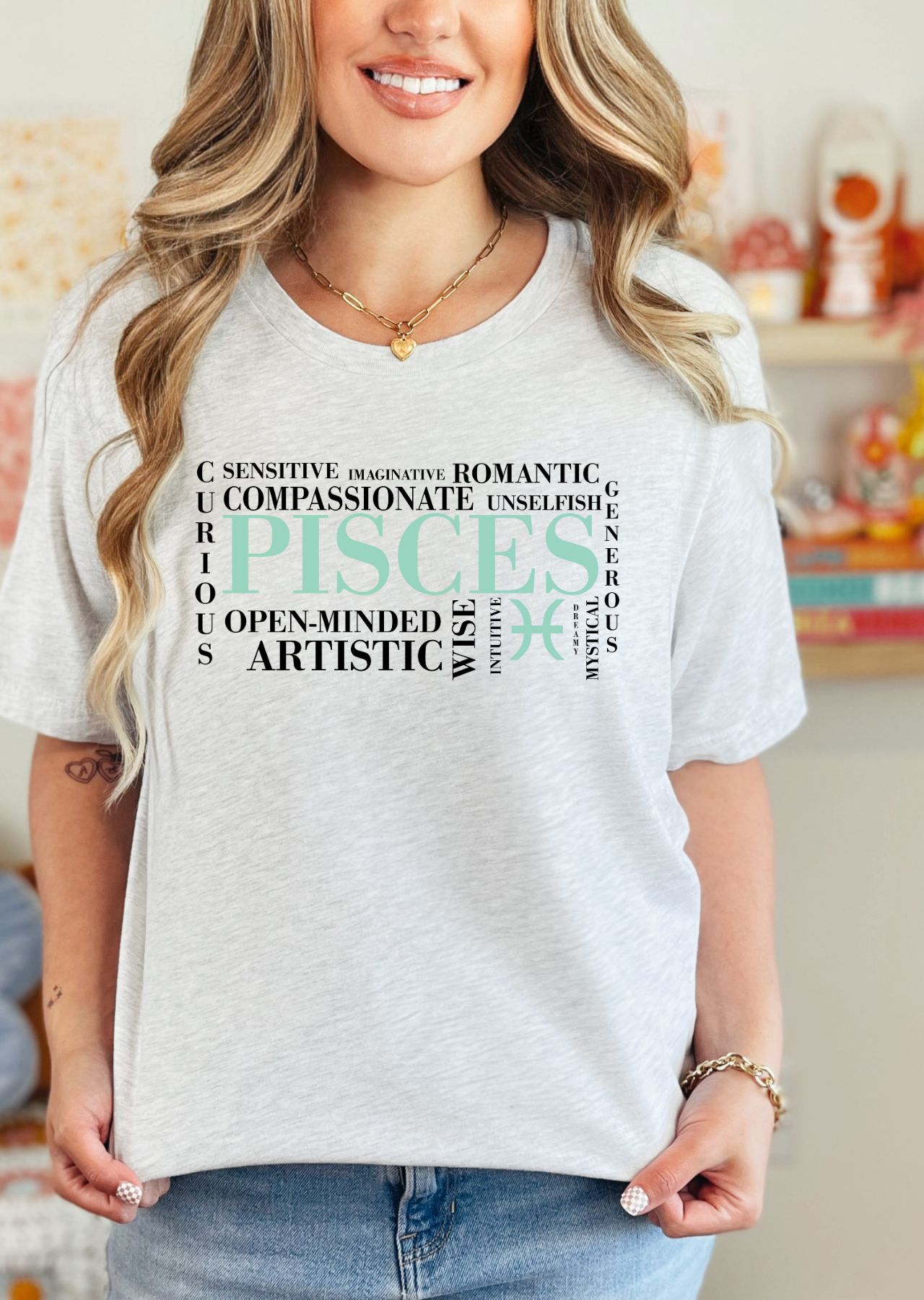 Pisces Zodiac Tee – Curious, Sensitive, Artistic