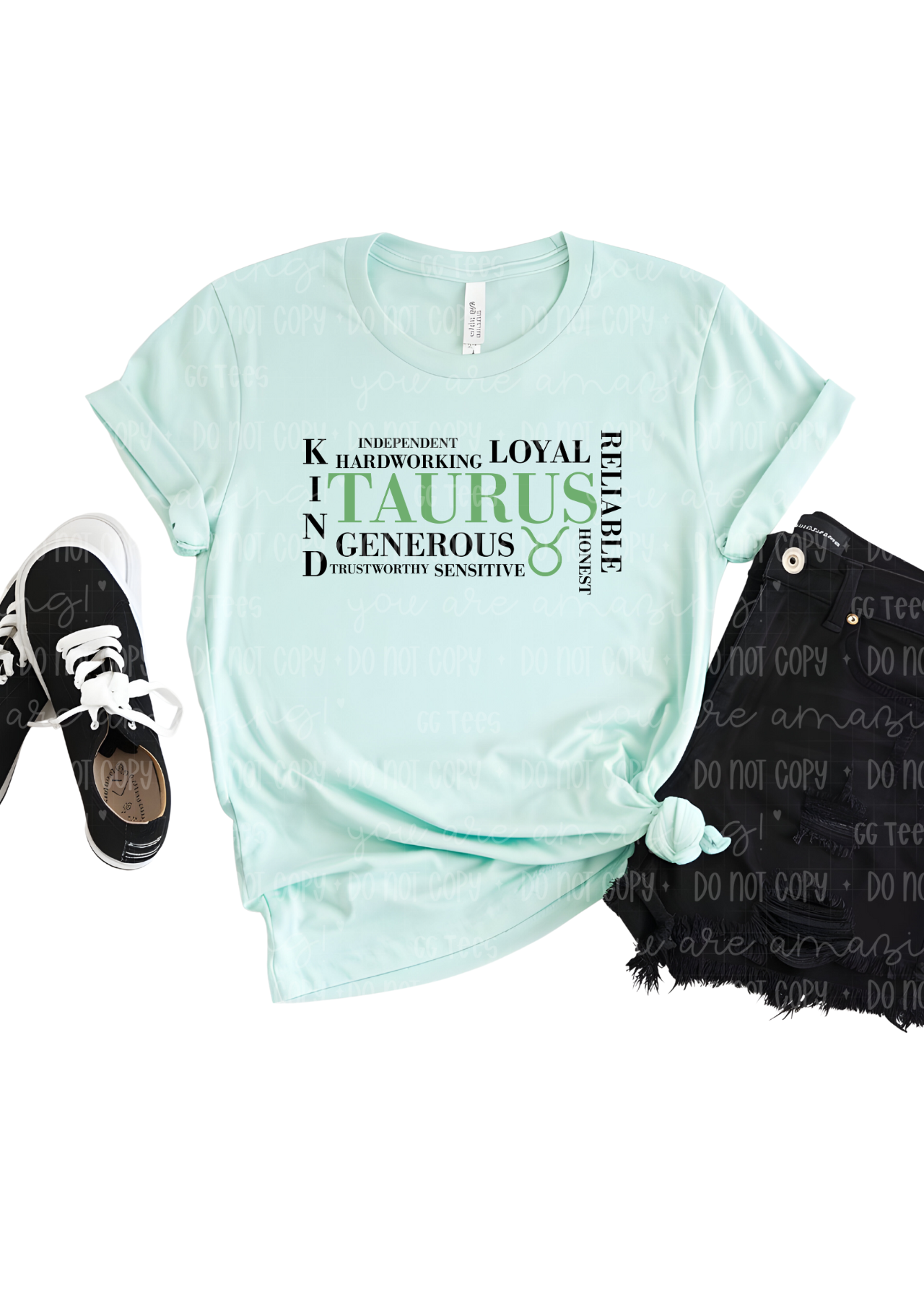 Taurus  Zodiac Tee Kind, Loyal, Hardworking