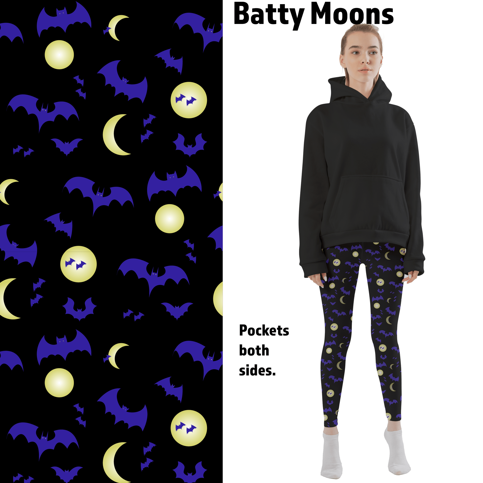 Batty Moon Leggings with Pockets