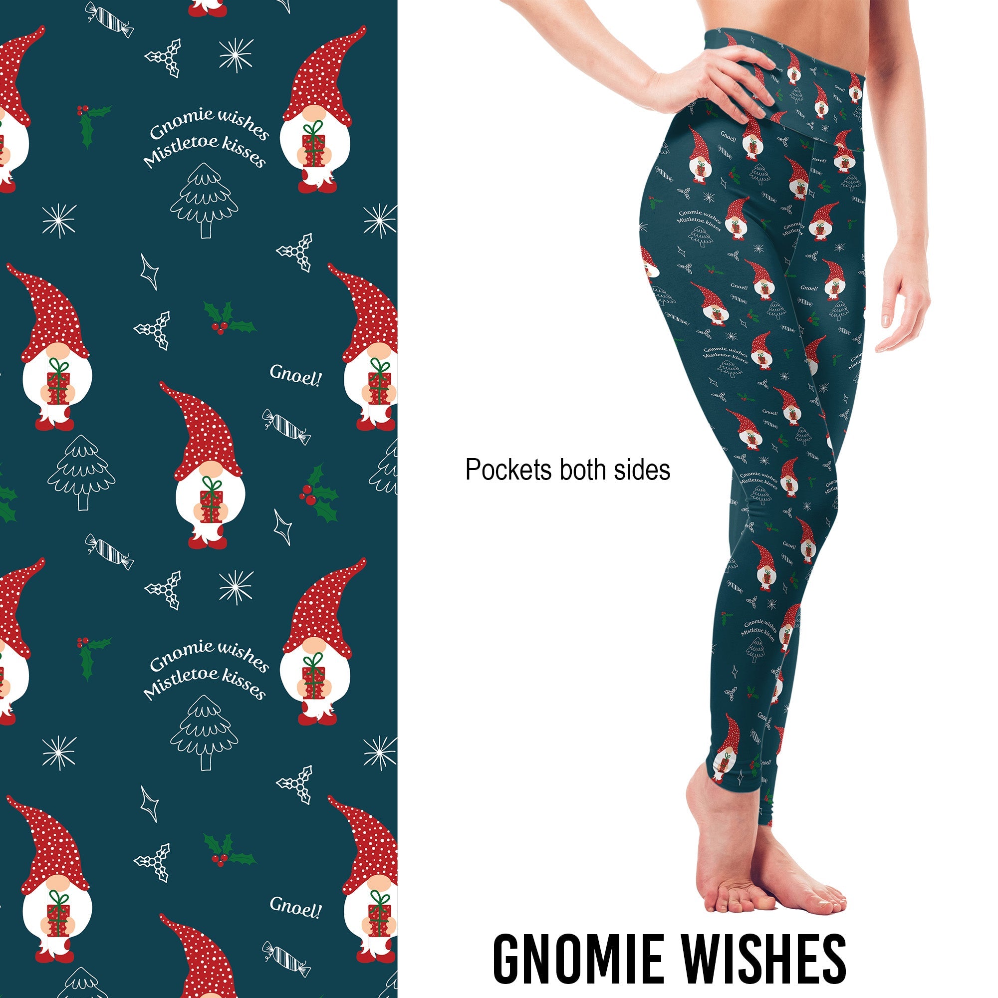 Gnomie Wishes Christmas Leggings with Pockets -  Pre-Order