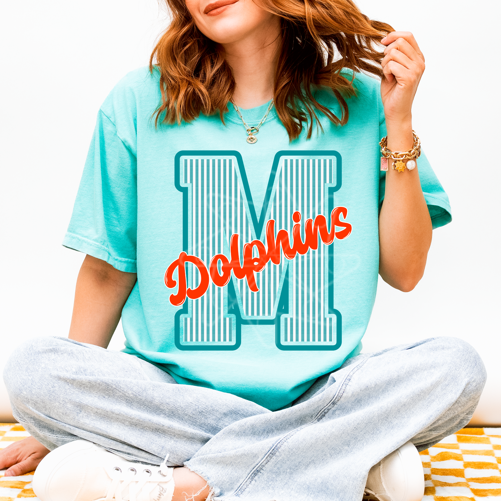 Varsity M Dolphins Tee