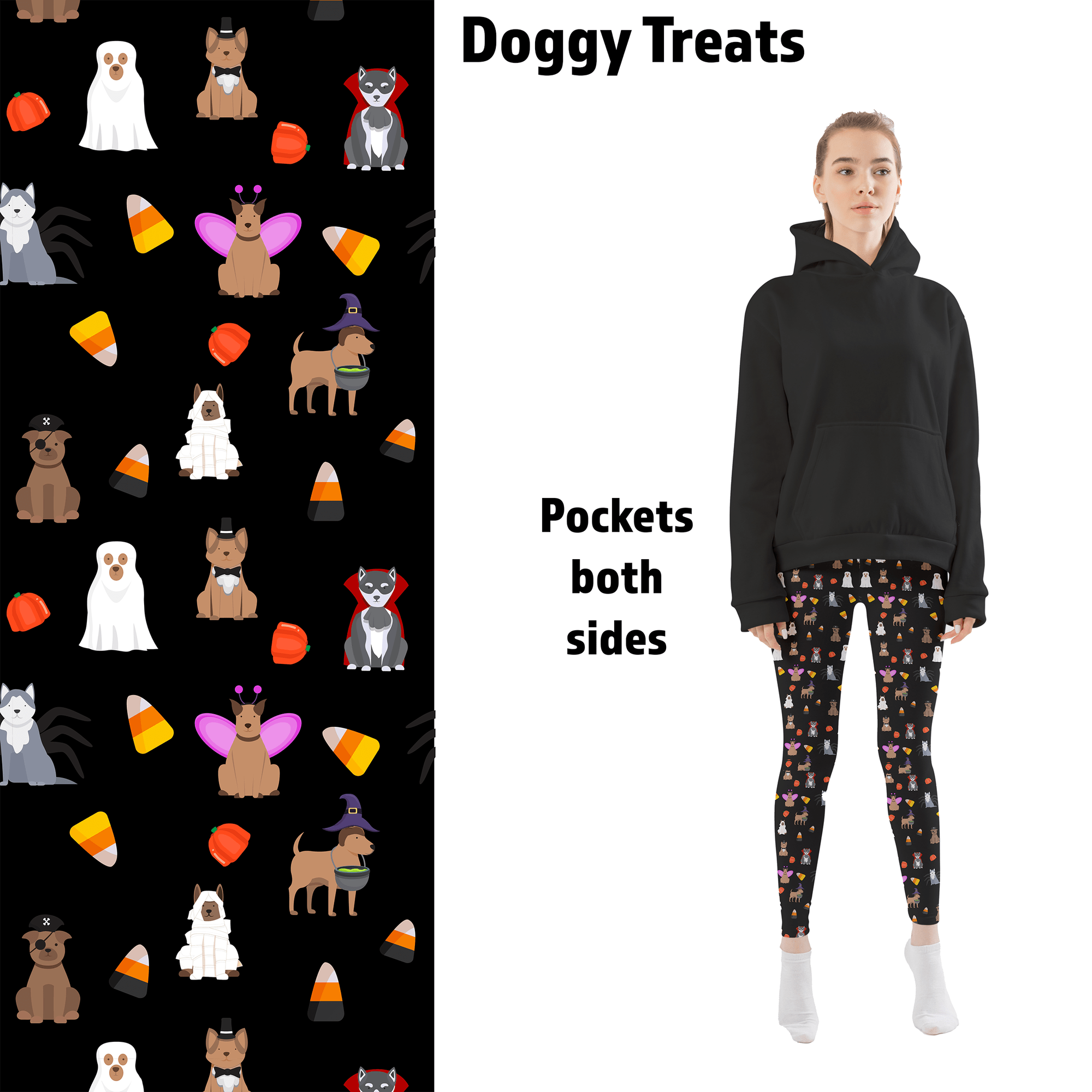 Doggy Treats Halloween Leggings with Pockets