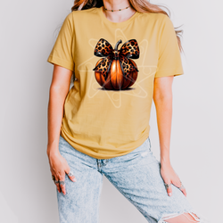Leopard Bow Pumpkin Tee