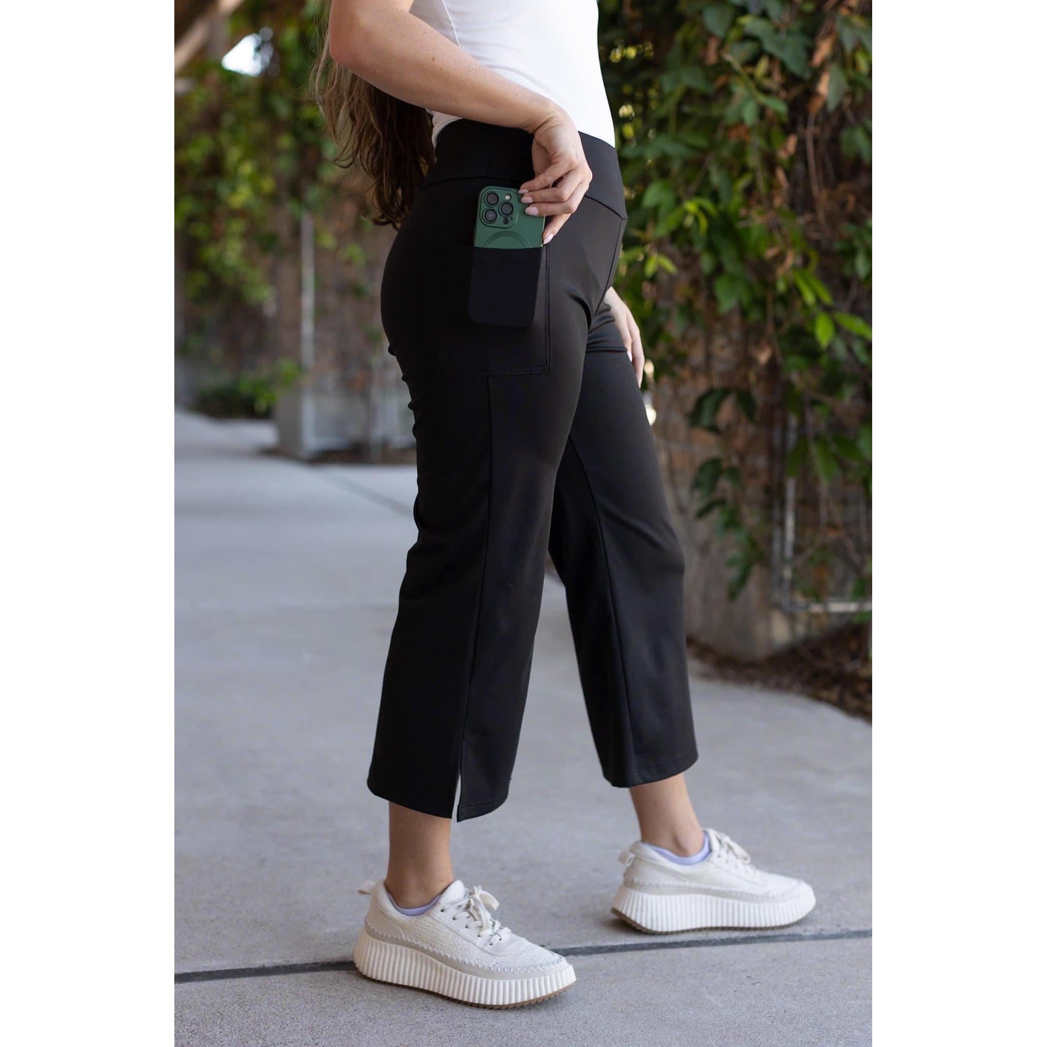 Ready to Ship | The Gabriella -Black  High Waisted Gaucho Pants
