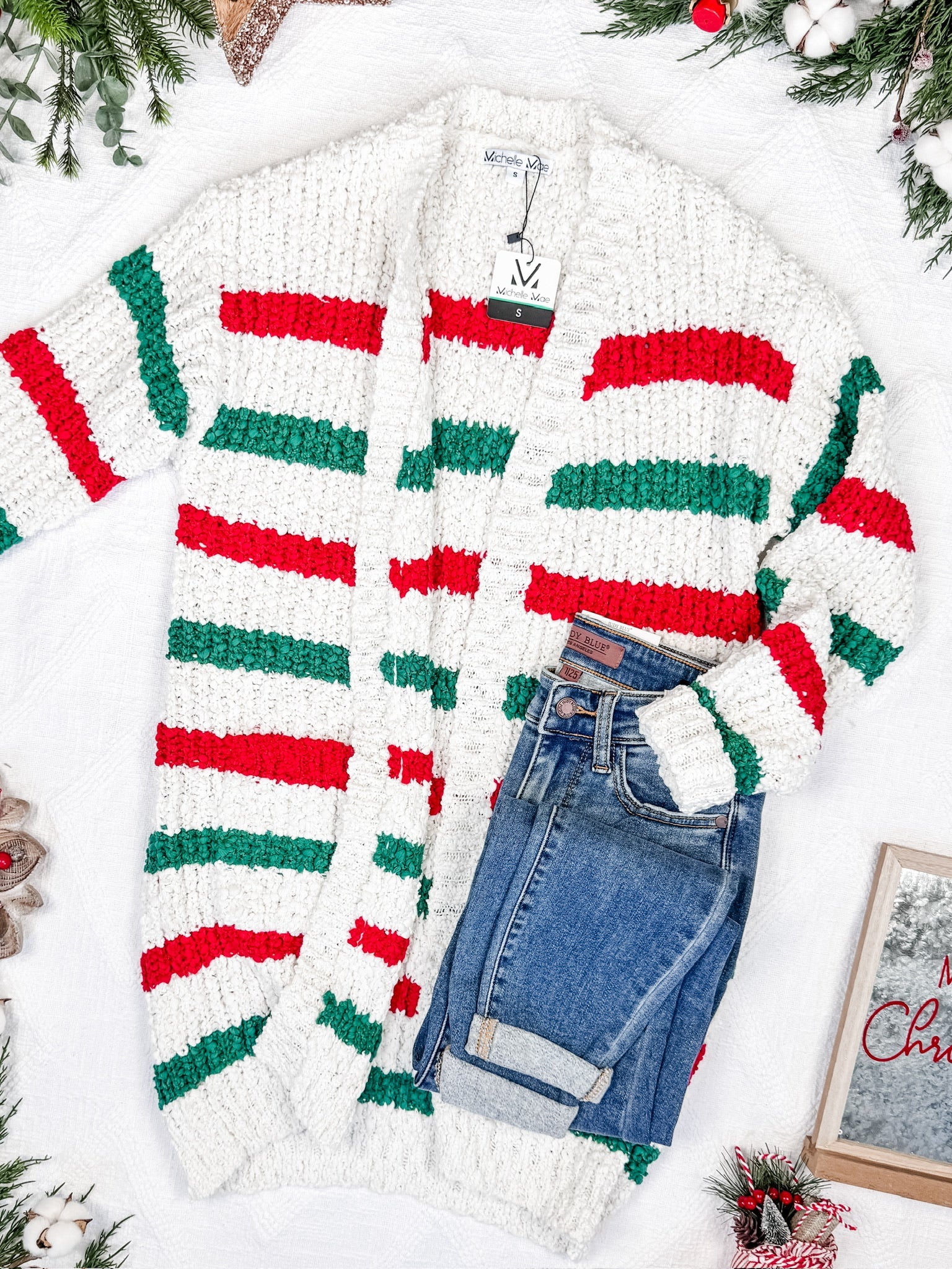 Stripe Cardigan - Christmas Stripe