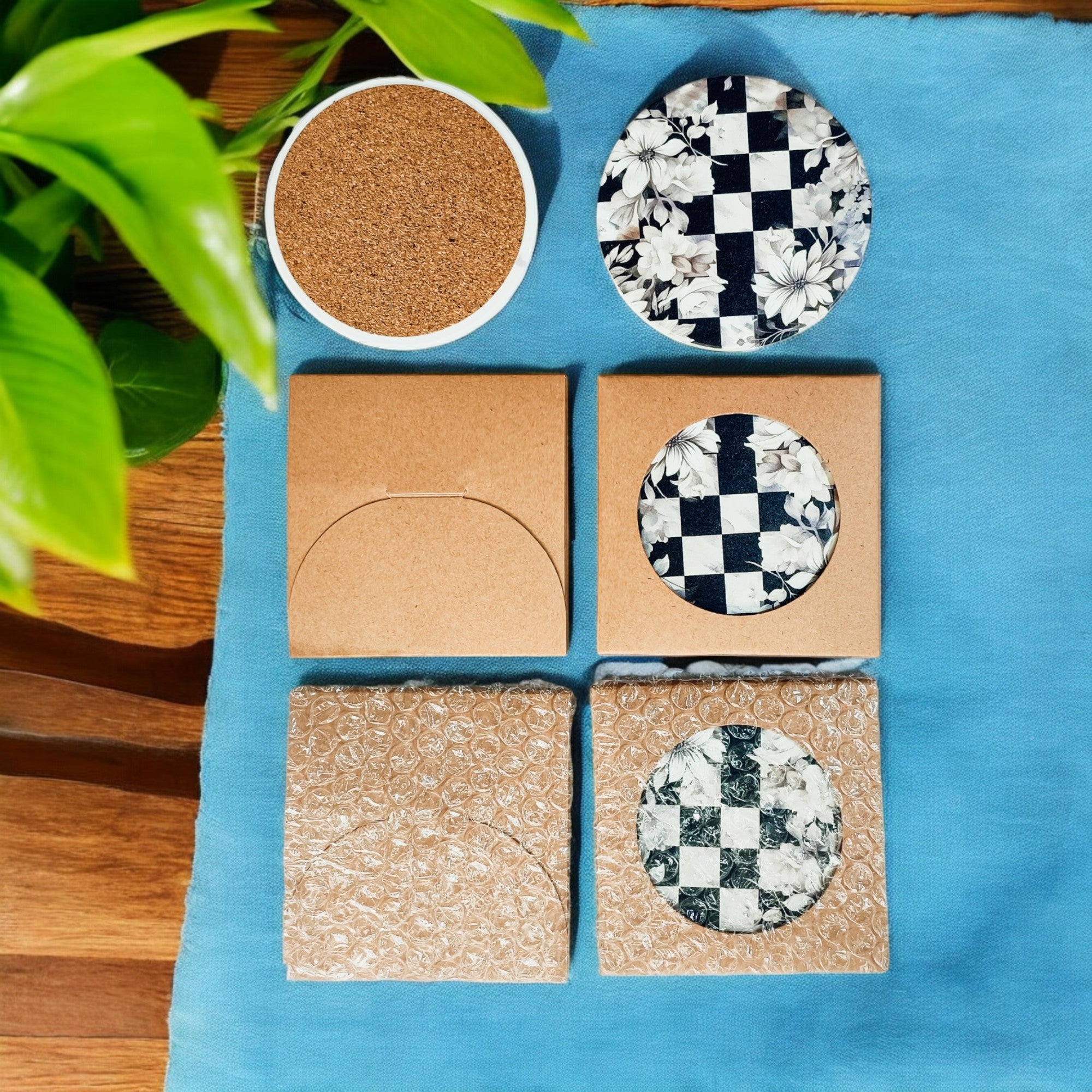 Courtly Check Coasters