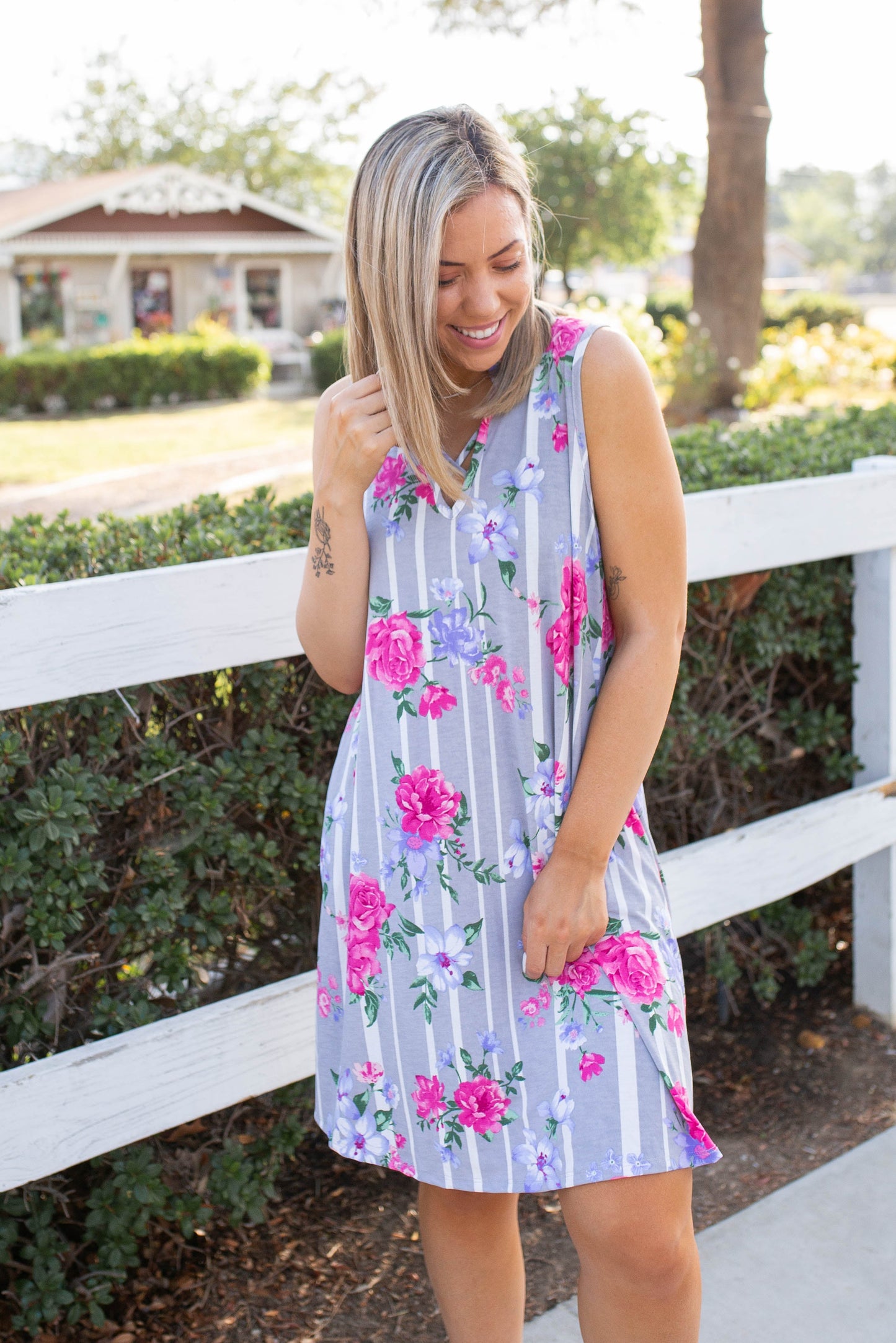 Floral Path Tunic Dress