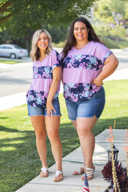 Purple Horizons Colorblock Top