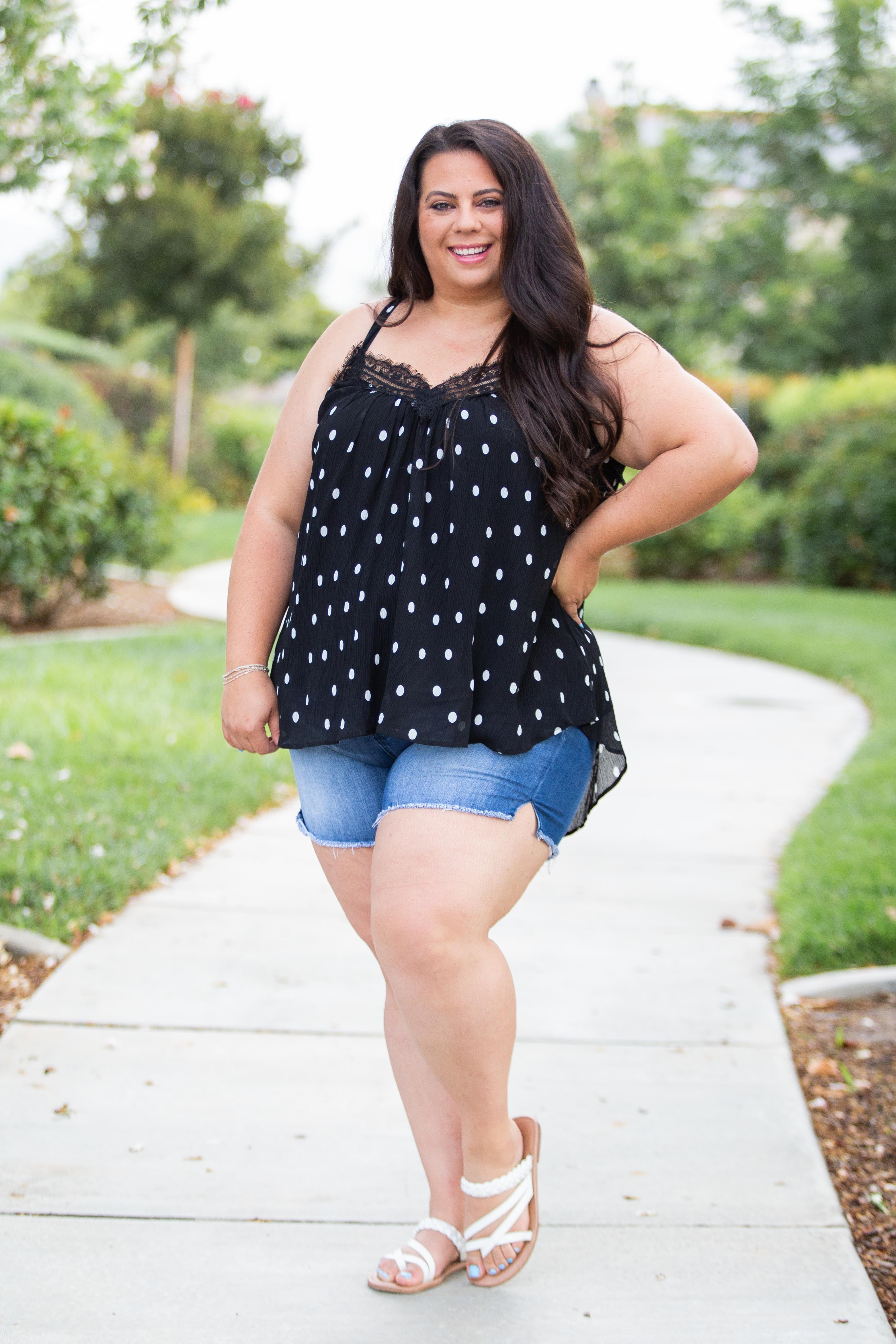 Dotting Around Lace Trim Cami