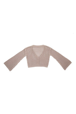 Hole-knit cardigan