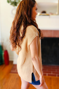 Best In Bold Taupe Dolman Ribbed Knit Sweater Top (Copy)