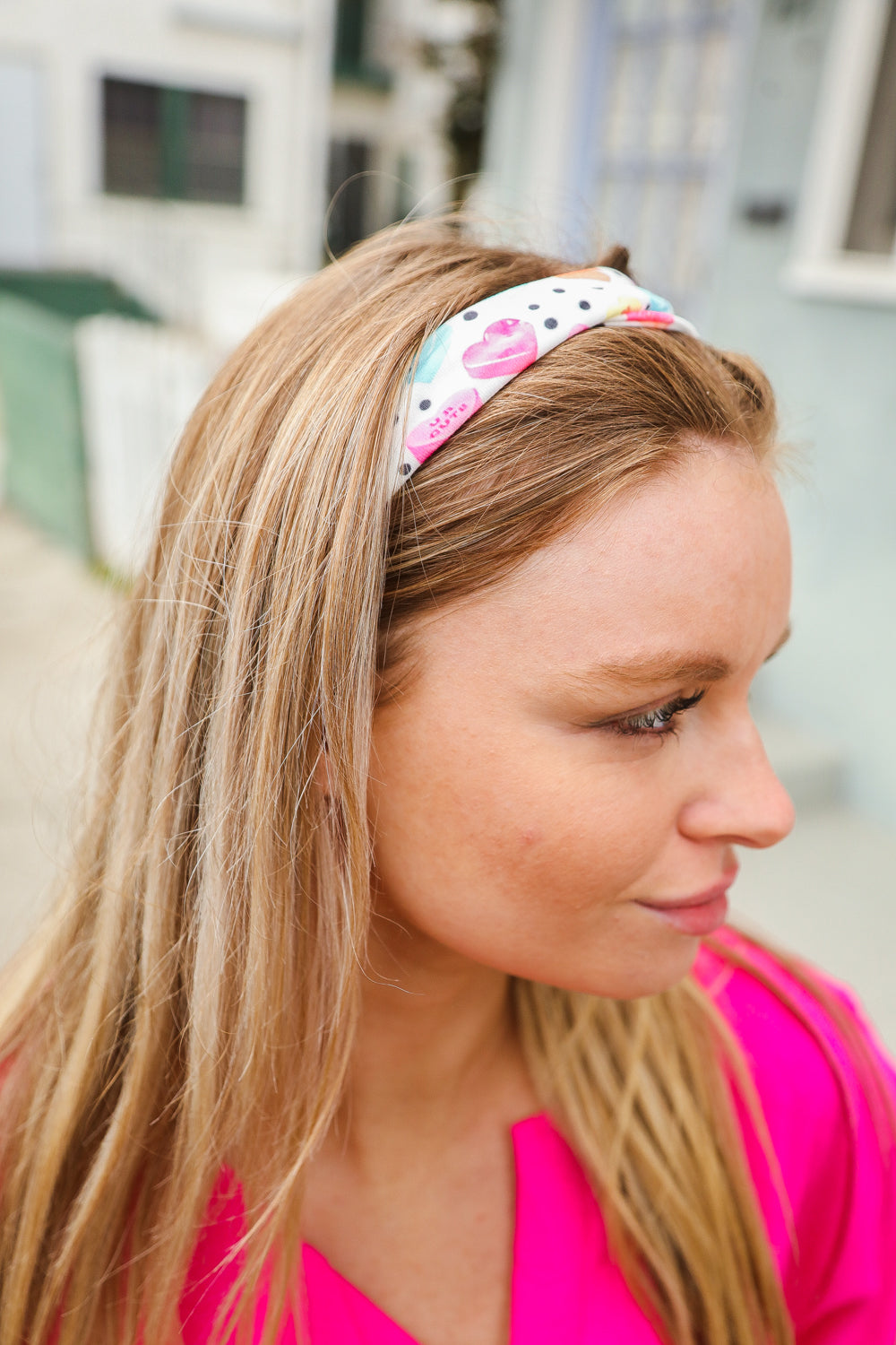 Multicolor Polka Dot & Heart Candy Twist Headband