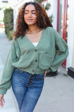 Weekend Ready Lime Green Boyfriend Button Down Cropped Jacket