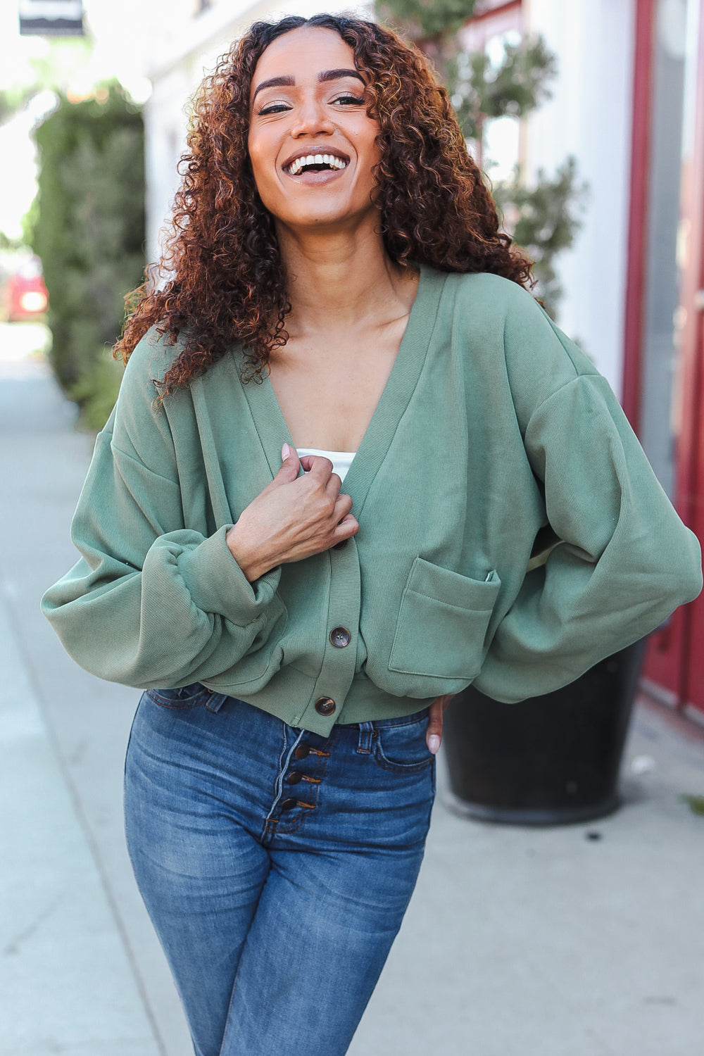 Weekend Ready Lime Green Boyfriend Button Down Cropped Jacket