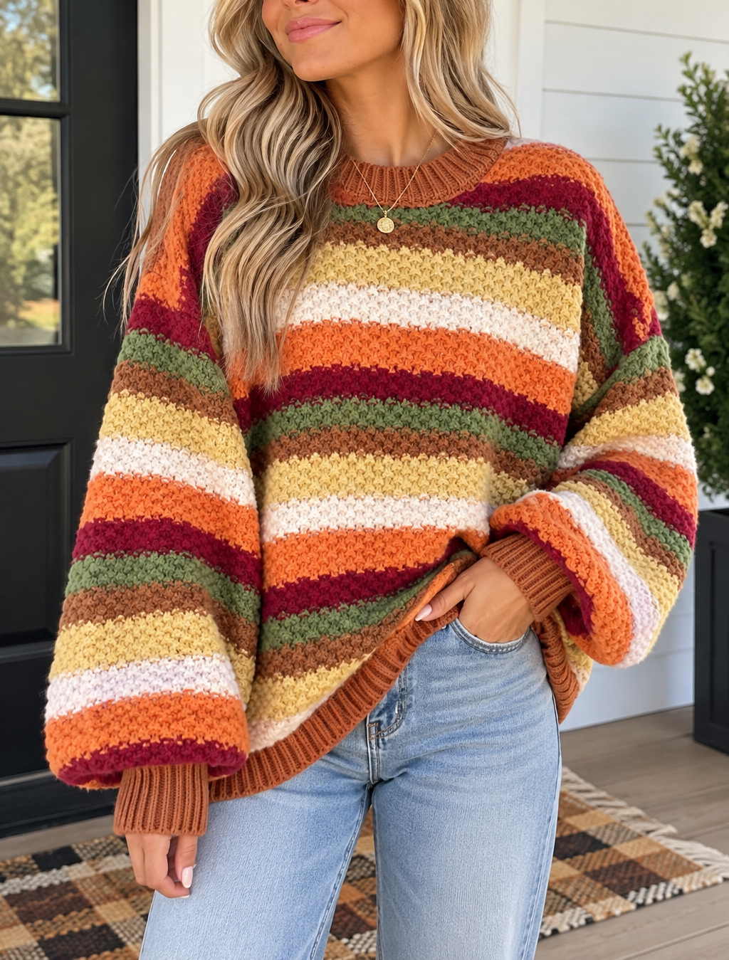Striped Knit Sweater WTW