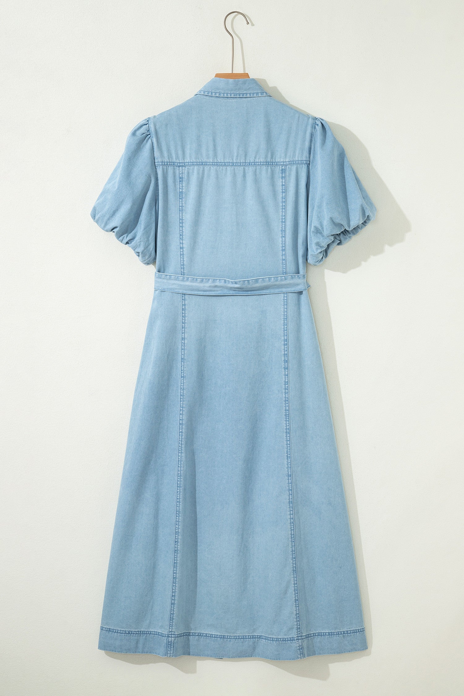Bubble Sleeve Long Denim Dress WTW