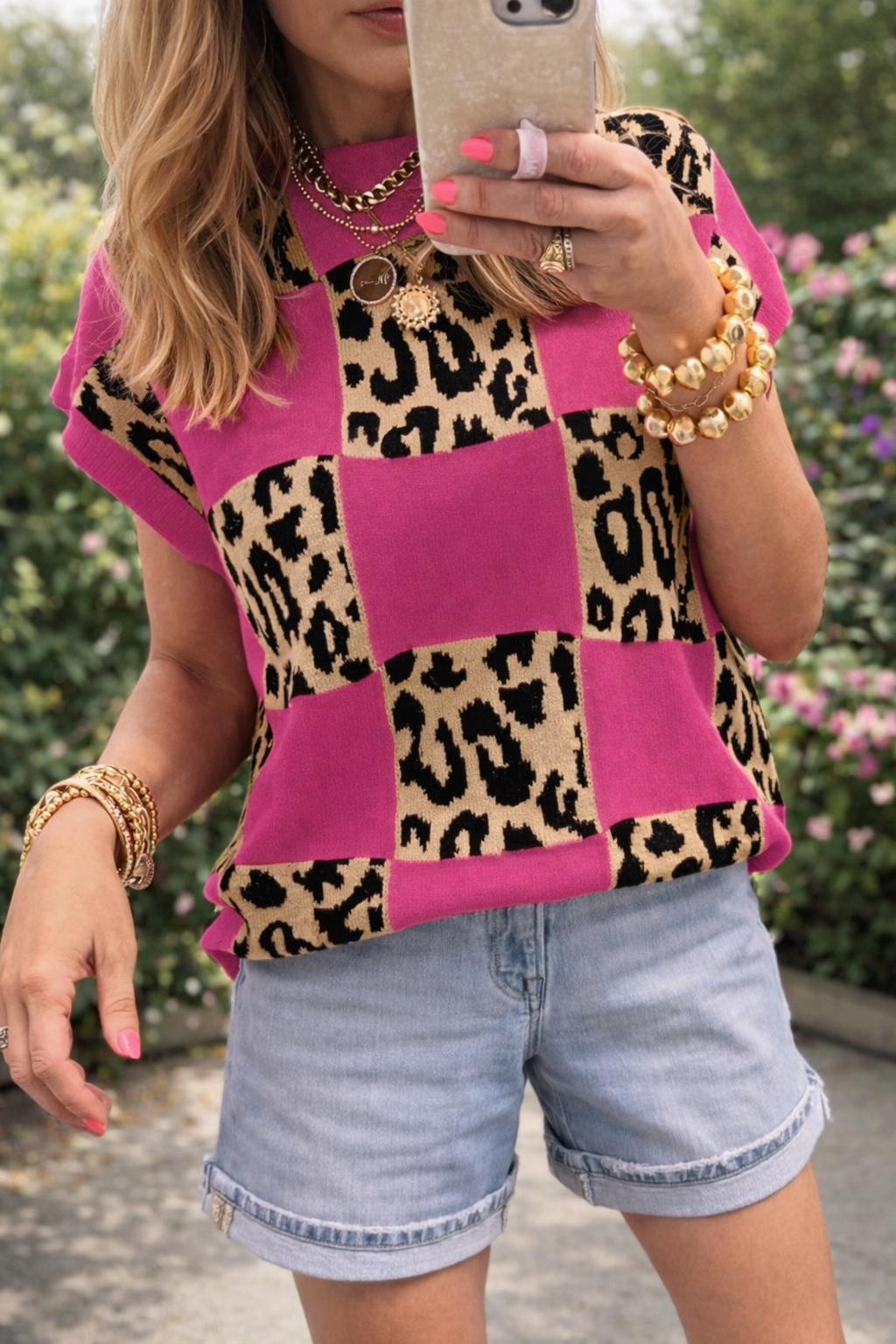 Leopard Checker Sweater WTW