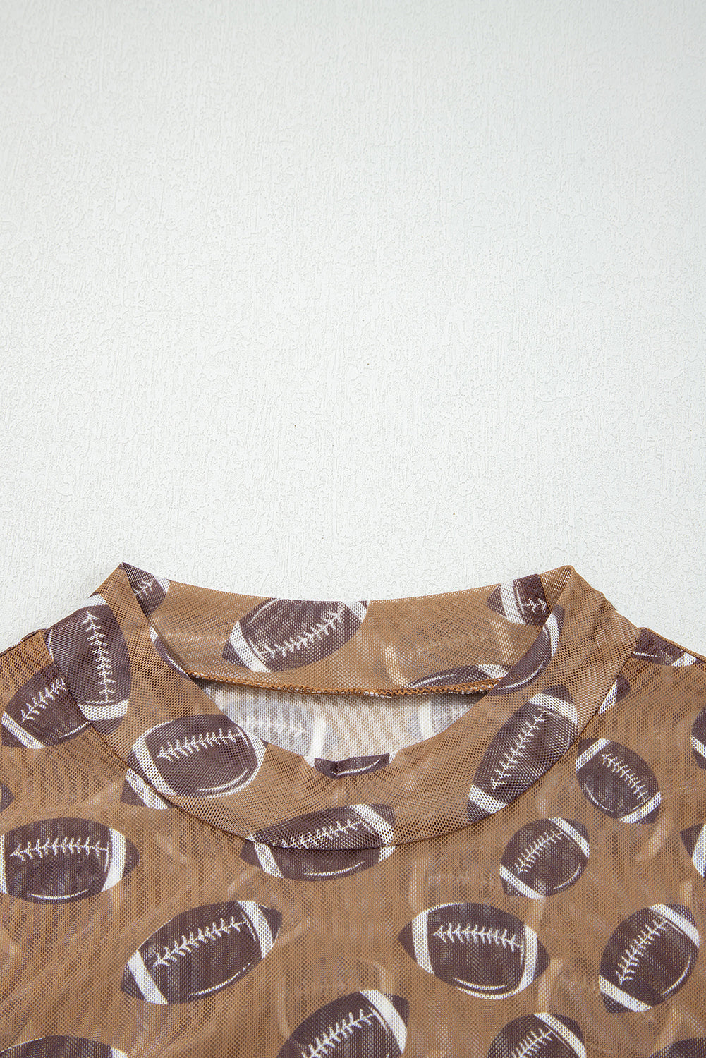 Game Day Football Sheer Mesh Long Sleeve Top