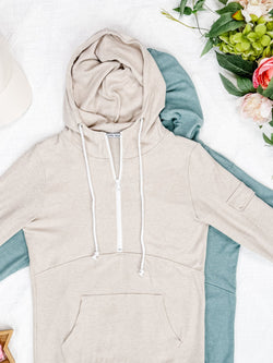 Pixie Pocket Halfzip Hoodie - Sage