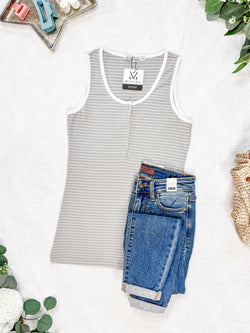 Shiloh Button Snap Tank - Grey