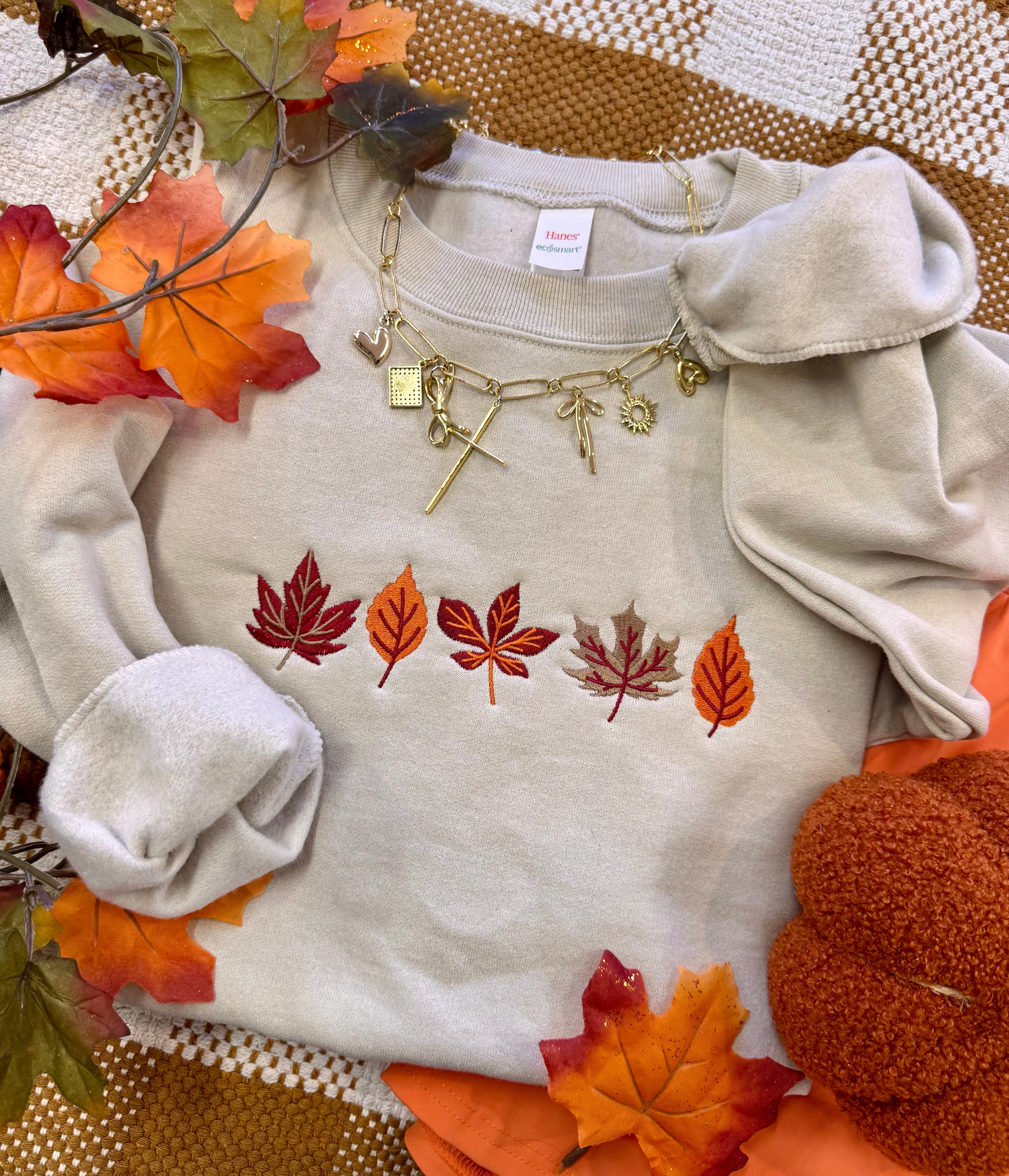 Fall Leaves Embroidered Tee/Sweatshirt