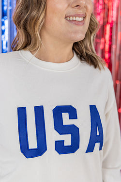 USA Pullover - White