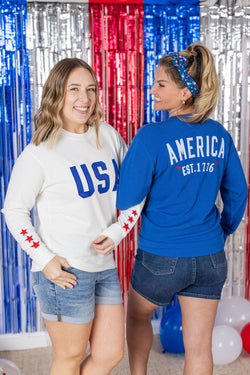 USA Pullover - White