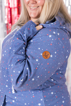 HalfZip Hoodie - Faded Navy Liberty Stars