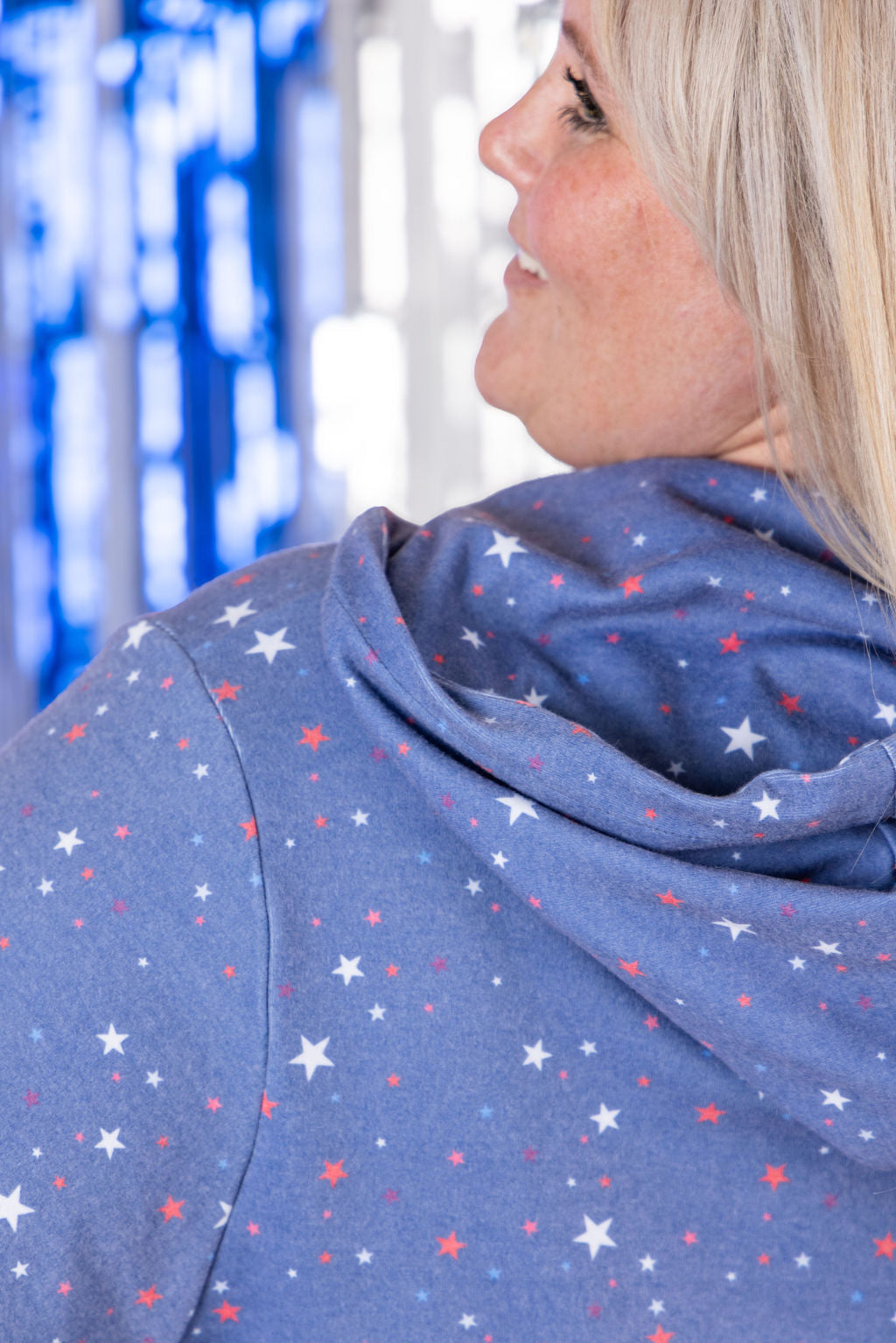 HalfZip Hoodie - Faded Navy Liberty Stars
