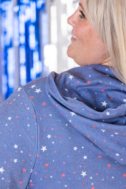 HalfZip Hoodie - Faded Navy Liberty Stars