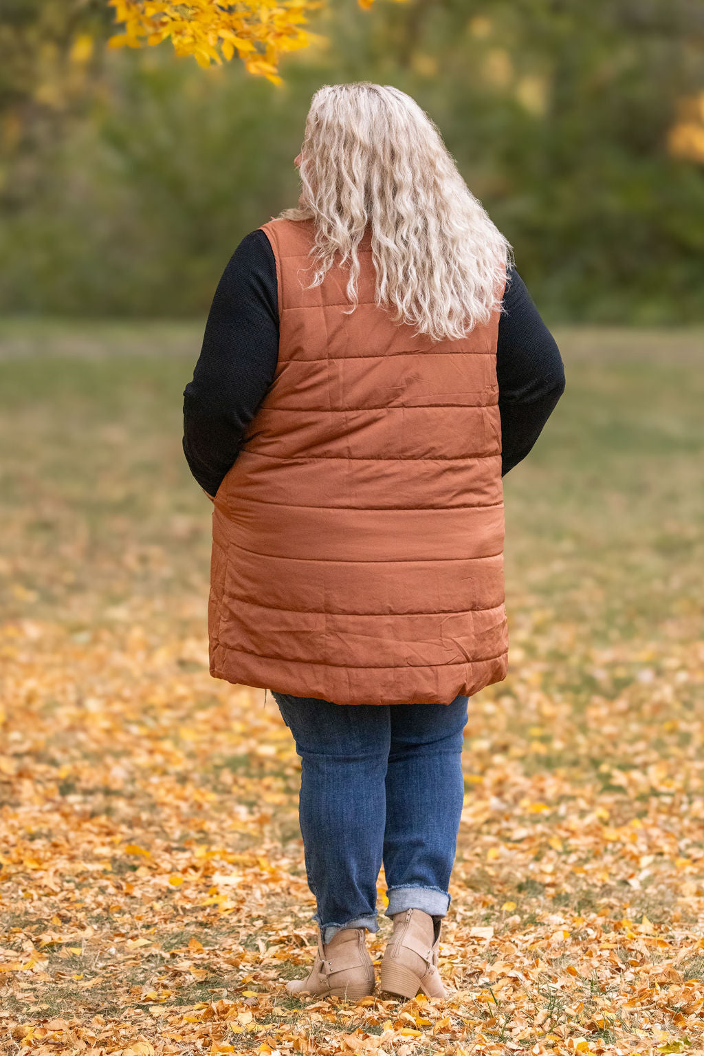 Harlow Long Vest - Cinnamon