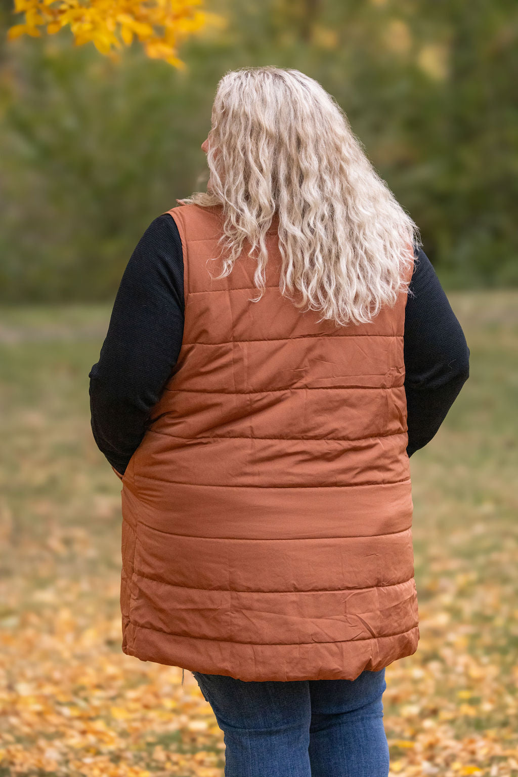 Harlow Long Vest - Cinnamon