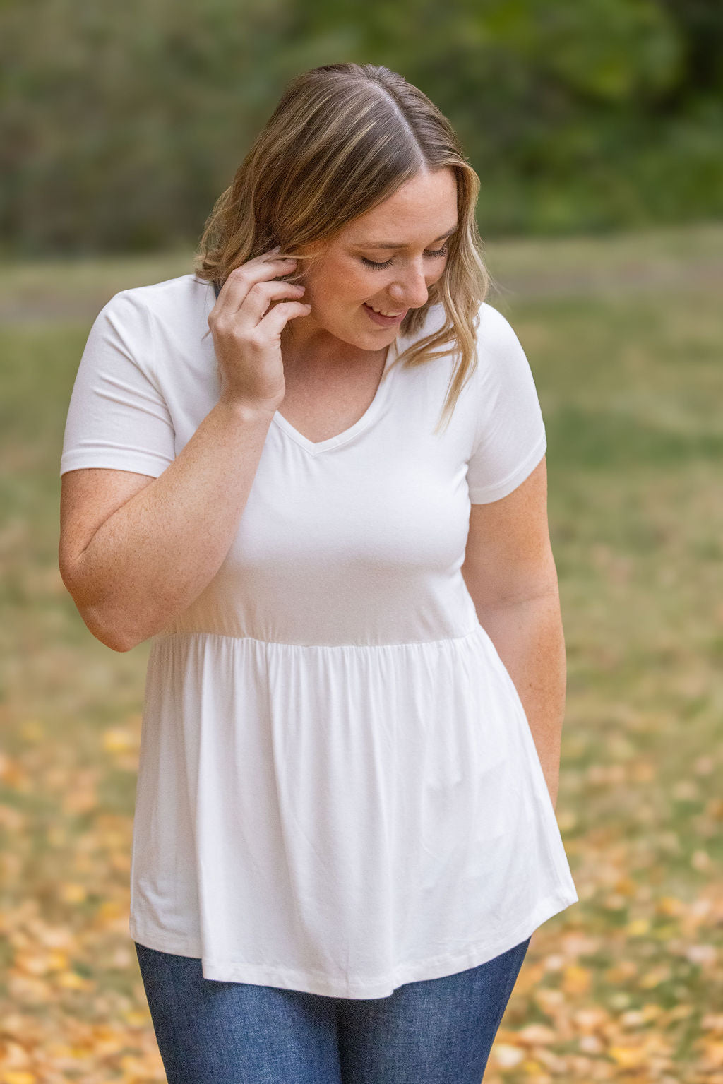 Sarah Ruffle Short Sleeve - Ivory