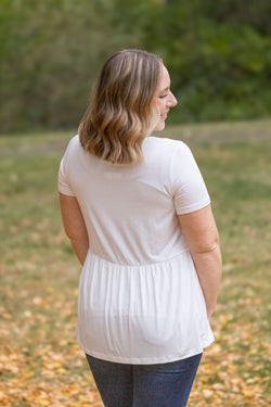 Sarah Ruffle Short Sleeve - Ivory