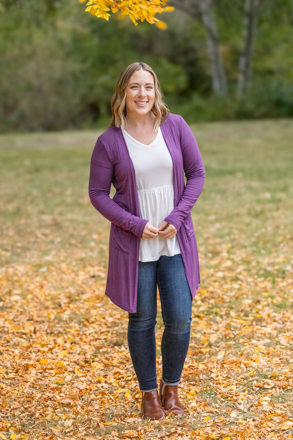 Classic Cardigan - Purple