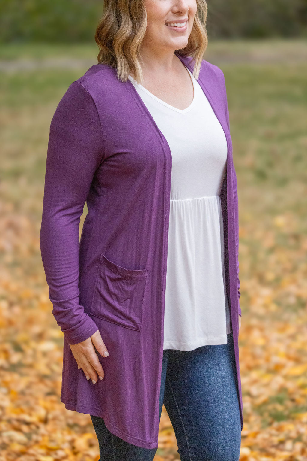 Classic Cardigan - Purple