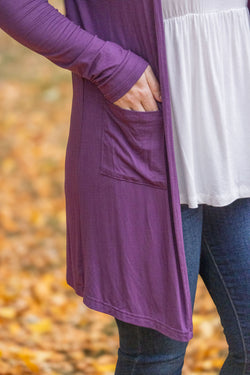 Classic Cardigan - Purple