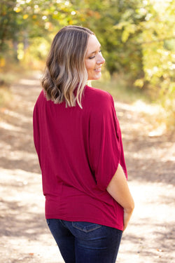 Darcy Dolman Top - Burgundy | Women's Flowy Top