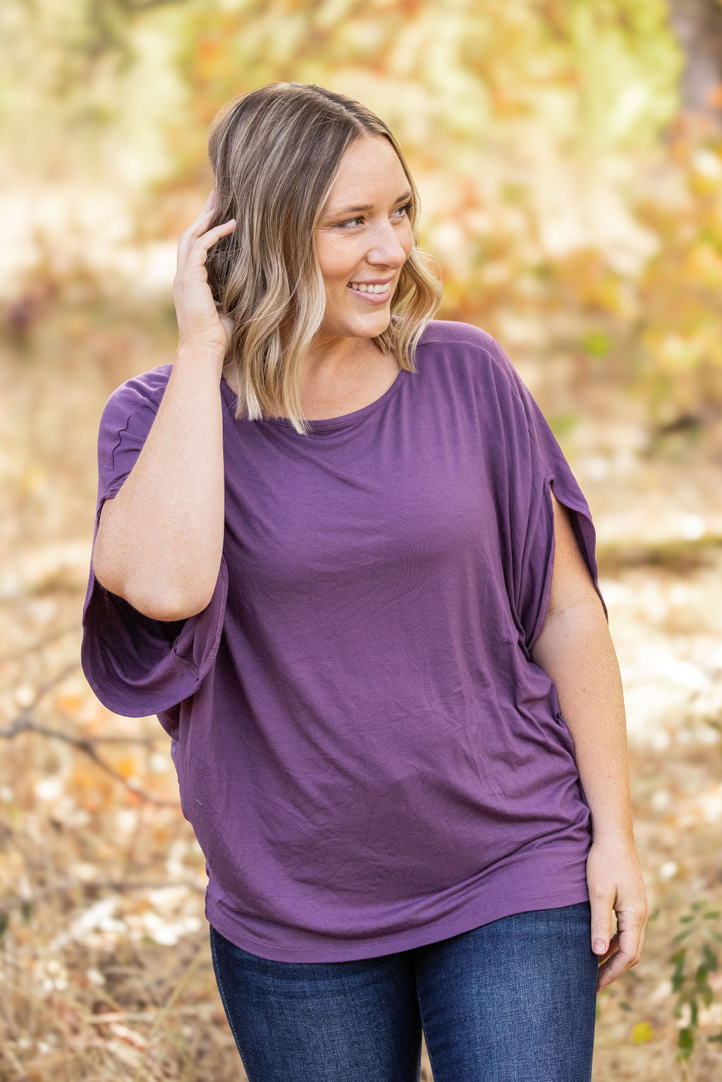 Darcy Dolman - Dark Purple | Women's Flowy Top