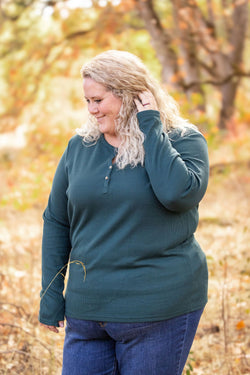 Harper Long Sleeve Henley - Evergreen | Women's Cozy Shirt