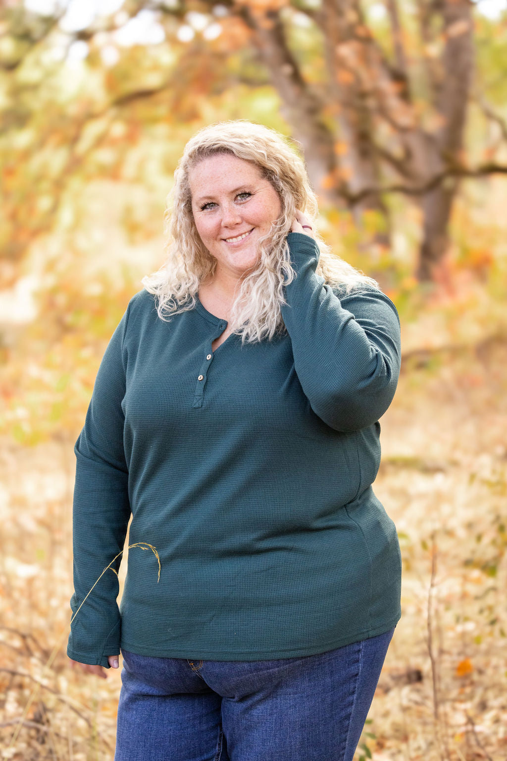 Harper Long Sleeve Henley - Evergreen | Women's Cozy Shirt