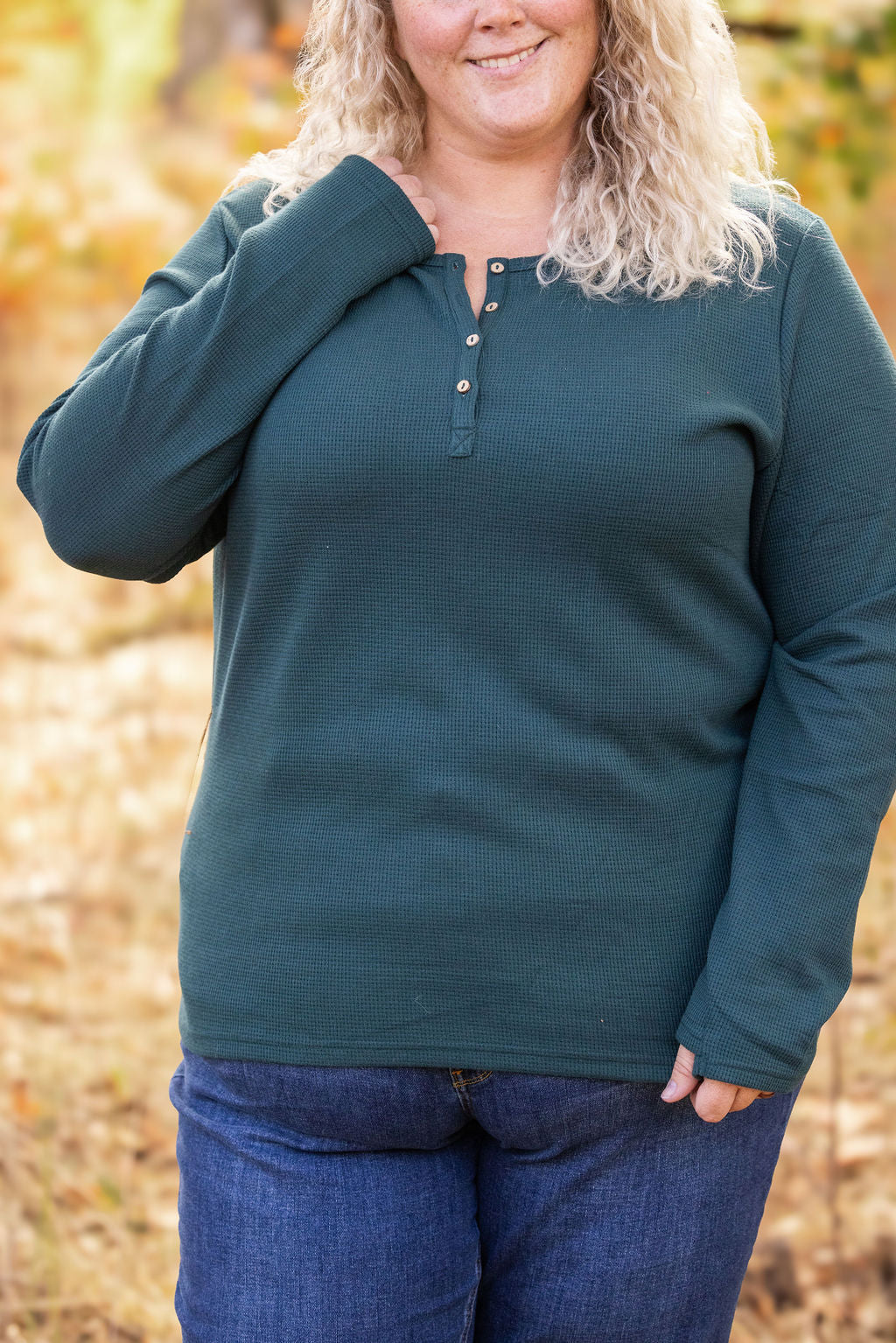 Harper Long Sleeve Henley - Evergreen | Women's Cozy Shirt