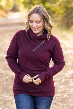 Classic Zoey ZipCowl Sweatshirt - Burgundy