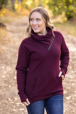 Classic Zoey ZipCowl Sweatshirt - Burgundy