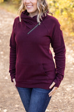 Classic Zoey ZipCowl Sweatshirt - Burgundy